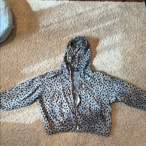 Monrow Leopard Print Hooded Jacket